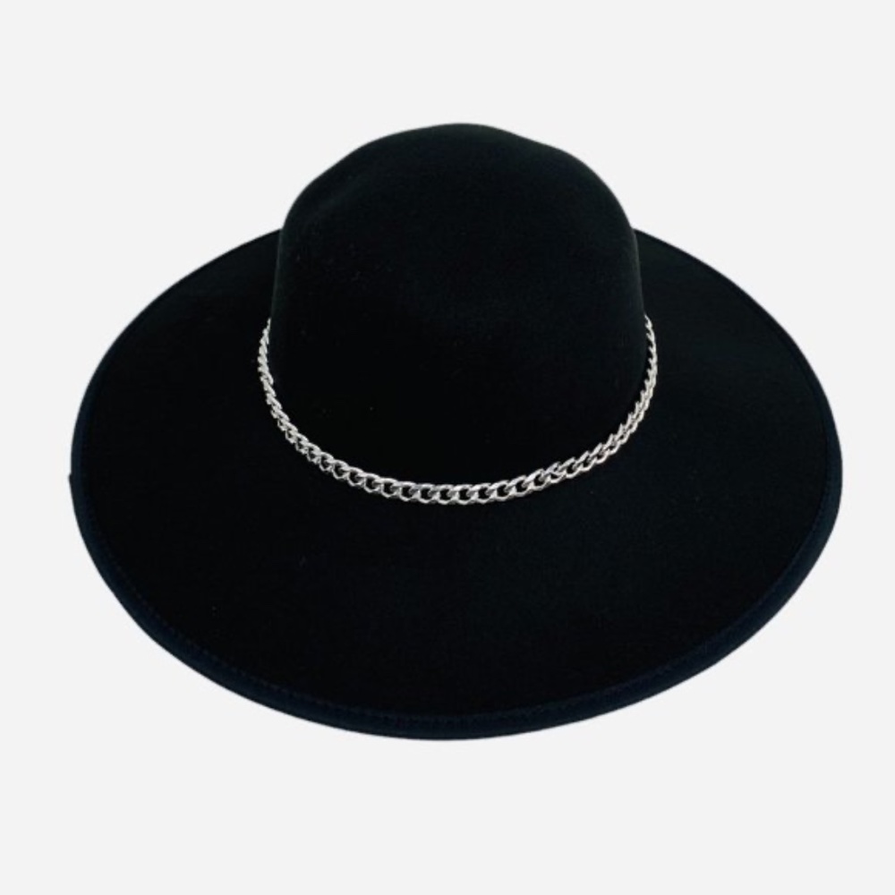 I.N.C. International Concepts Chain Detail Felt Floppy Hat in Chocolate Brown - Picture 4 of 4